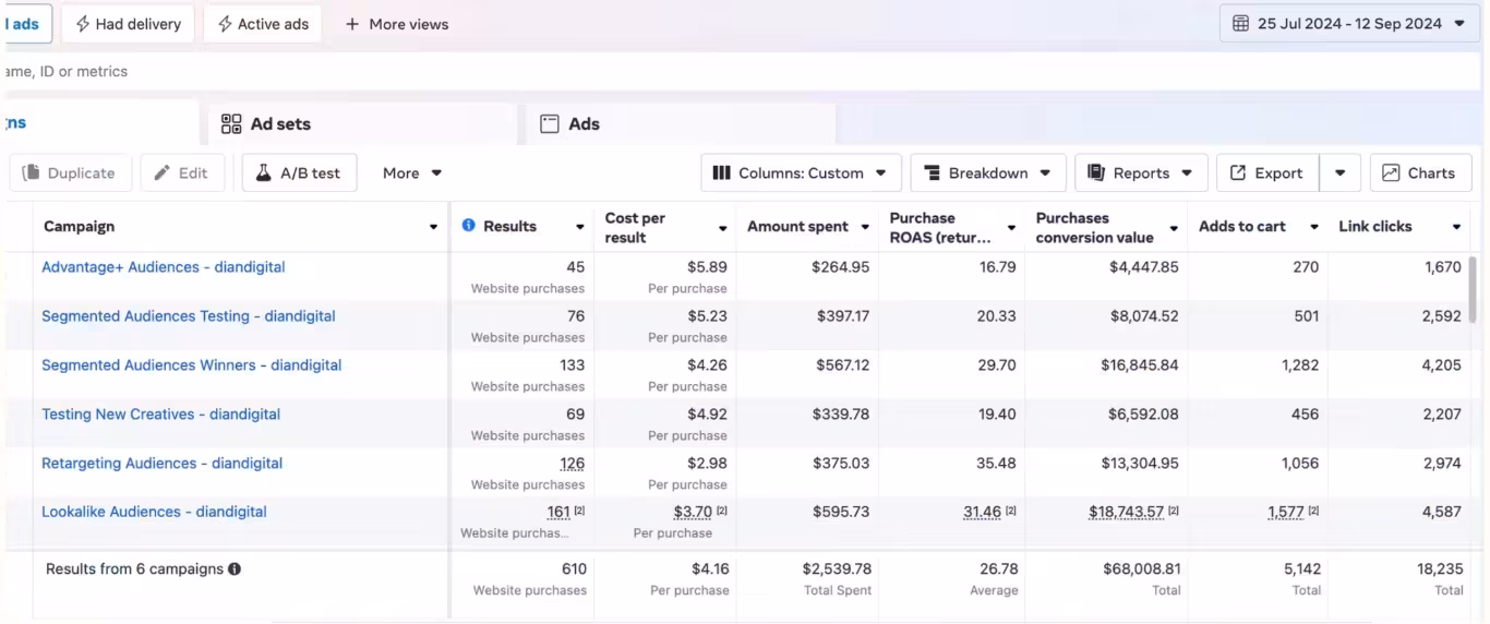 DEVNET Meta Ads campaign result 7