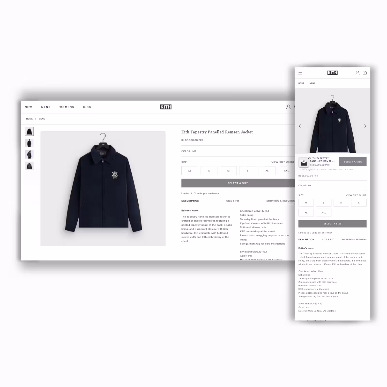 Apparel PDP — Panelled Jacket